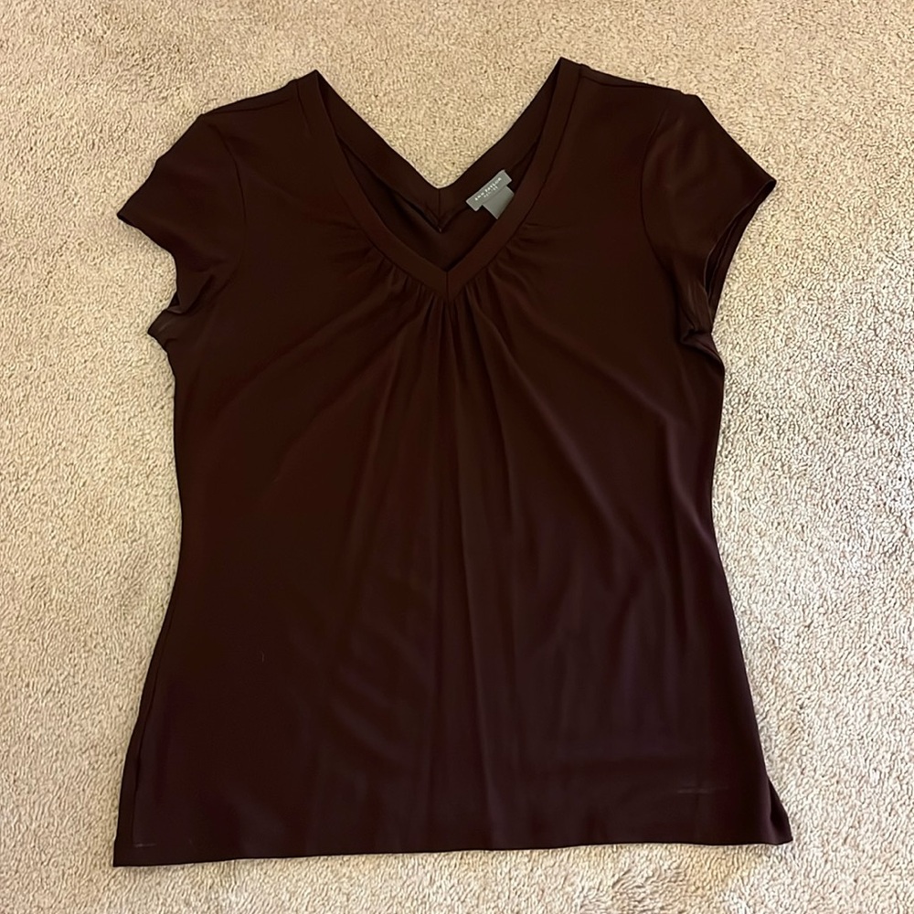LOFT V-Neck Ruched Shirt
